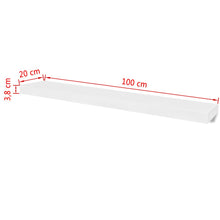 Load image into Gallery viewer, 2 White MDF Floating Wall Display Shelves Book/DVD Storage