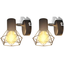 Load image into Gallery viewer, 2 x Musta Teollinen Seinälamppu LED Polttimolla