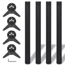 Load image into Gallery viewer, 4 Korkeussäädettävää Pöydän Jalkaa Musta 710 mm