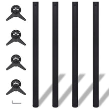 Load image into Gallery viewer, 4 Korkeussäädettävää pöydänjalkaa Musta 1100 mm