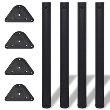 Load image into Gallery viewer, 4 Korkeussäädettävää Pöydän Jalkaa Musta 710 mm