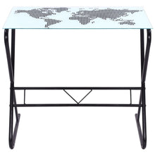 Load image into Gallery viewer, Glass Desk with World Map Pattern
