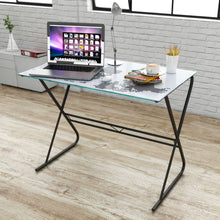 Load image into Gallery viewer, Glass Desk with World Map Pattern