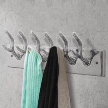 Load image into Gallery viewer, Aluminum Wardrobe Hook Coat Rack Hat/Tie Hanger Silver