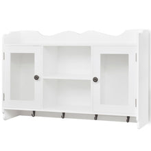 Load image into Gallery viewer, White MDF Wall Cabinet Display Shelf Book/DVD/Glass Storage