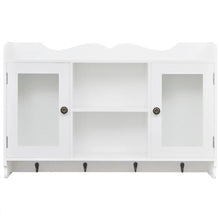Load image into Gallery viewer, White MDF Wall Cabinet Display Shelf Book/DVD/Glass Storage