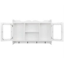 Load image into Gallery viewer, White MDF Wall Cabinet Display Shelf Book/DVD/Glass Storage