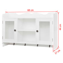 Load image into Gallery viewer, White MDF Wall Cabinet Display Shelf Book/DVD/Glass Storage