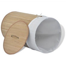 Load image into Gallery viewer, vidaXL Bamboo Laundry Bin Round Natural