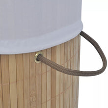 Load image into Gallery viewer, vidaXL Bamboo Laundry Bin Round Natural