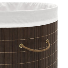 Load image into Gallery viewer, vidaXL Bamboo Laundry Bin Oval Dark Brown