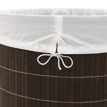 Load image into Gallery viewer, vidaXL Bamboo Laundry Bin Oval Dark Brown