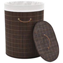 Load image into Gallery viewer, vidaXL Bamboo Laundry Bin Oval Dark Brown