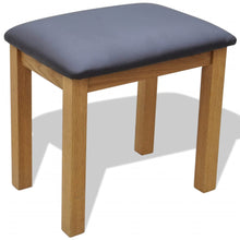 Load image into Gallery viewer, vidaXL Solid Oak Wood Dressing Table with Stool