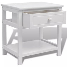 Load image into Gallery viewer, vidaXL Yöpöytä Puu Valkoinen