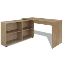 Load image into Gallery viewer, vidaXL Kulmapöytä 4 hyllyllä Tammi