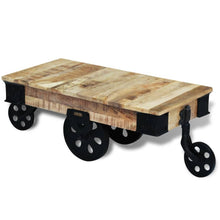 Load image into Gallery viewer, vidaXL Coffee Table with Wheels Rough Mango Wood
