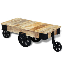 Load image into Gallery viewer, vidaXL Coffee Table with Wheels Rough Mango Wood
