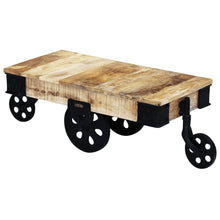 Load image into Gallery viewer, vidaXL Coffee Table with Wheels Rough Mango Wood