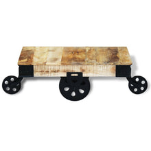 Load image into Gallery viewer, vidaXL Coffee Table with Wheels Rough Mango Wood