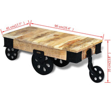 Load image into Gallery viewer, vidaXL Coffee Table with Wheels Rough Mango Wood