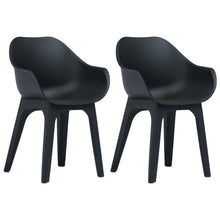 Load image into Gallery viewer, vidaXL Garden Chairs with armrests 2 pcs Anthracite Plastic