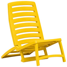 Load image into Gallery viewer, vidaXL Folding Beach Chair 4 pcs Plastic Yellow