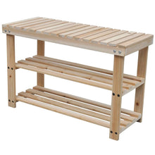 Load image into Gallery viewer, vidaXL 2-in-1 Shoe Rack with Bench Top 2 pcs Solid Wood