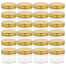 Load image into Gallery viewer, vidaXL Lasiset hillopurkit kullan värisillä kansilla 24 kpl 110 ml