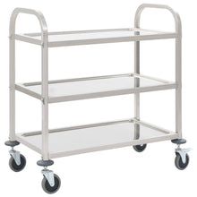 Load image into Gallery viewer, vidaXL 3-Tier Kitchen Trolley 42.1"x21.7"x35.4" Stainless Steel