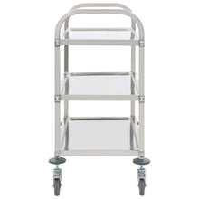 Load image into Gallery viewer, vidaXL 3-Tier Kitchen Trolley 42.1"x21.7"x35.4" Stainless Steel
