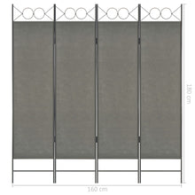 Load image into Gallery viewer, vidaXL 4-Paneelinen tilanjakaja 160x180 cm antrasiitti