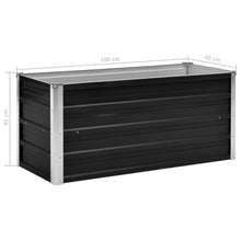 Load image into Gallery viewer, vidaXL Korotettu kukkalaatikko antrasiitti 100x40x45 cm galv. teräs