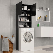 Load image into Gallery viewer, vidaXL Washing Machine Cabinet Black 25.2"x10"x74.8" Chipboard