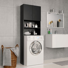 Load image into Gallery viewer, vidaXL Washing Machine Cabinet Black 25.2"x10"x74.8" Chipboard