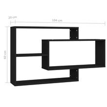 Load image into Gallery viewer, vidaXL Wall Shelves Black 40.9"x7.9"x23.6" Chipboard