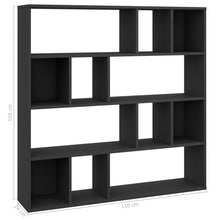 Load image into Gallery viewer, vidaXL Room Divider/Book Cabinet Black 43.3"x9.4"x43.3" Chipboard