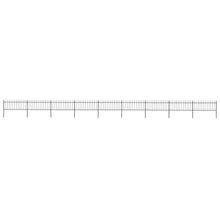 Load image into Gallery viewer, vidaXL Garden Fence with Spear Top Steel 602.4"x31.5" Black