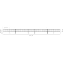 Load image into Gallery viewer, vidaXL Garden Fence with Spear Top Steel 602.4"x31.5" Black