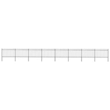 Load image into Gallery viewer, vidaXL Garden Fence with Spear Top Steel 535.4"x47.2" Black