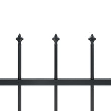 Load image into Gallery viewer, vidaXL Garden Fence with Spear Top Steel 535.4"x47.2" Black