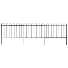 Load image into Gallery viewer, vidaXL Garden Fence with Hoop Top Steel 16.7ft Black