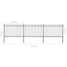 Load image into Gallery viewer, vidaXL Garden Fence with Hoop Top Steel 16.7ft Black
