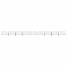 Load image into Gallery viewer, vidaXL Puutarha-aita keihäskärjillä teräs (0,5-0,75)x15,3 m musta