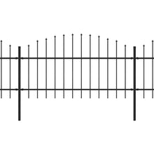 Load image into Gallery viewer, vidaXL Garden Fence with Spear Top Steel 33.5' Black