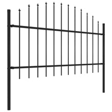 Load image into Gallery viewer, vidaXL Garden Fence with Spear Top Steel 33.5' Black