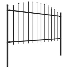Load image into Gallery viewer, vidaXL Garden Fence with Spear Top Steel 33.5' Black