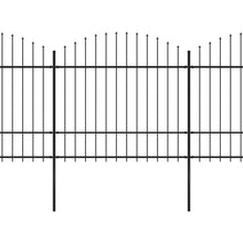 Load image into Gallery viewer, vidaXL Puutarha-aita keihäskärjillä teräs (1,5-1,75)x5,1 m musta