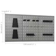 Load image into Gallery viewer, vidaXL Wall-mounted Peg Boards 3 pcs 15.7"x22.8" Steel