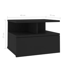 Load image into Gallery viewer, vidaXL Kelluva yöpöytä musta 40x31x27 cm lastulevy